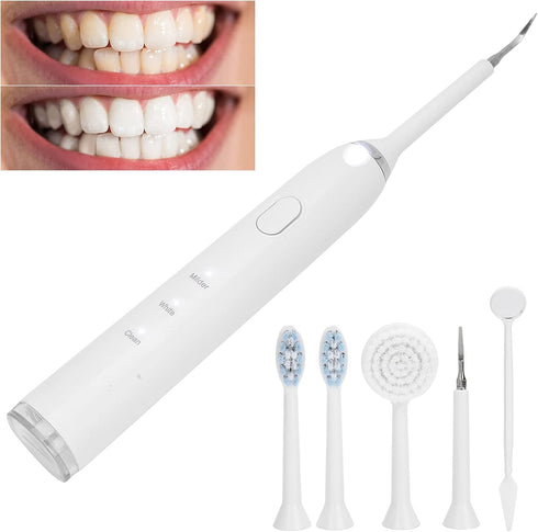 Multi-Functional Electric Toothbrush, Oral Irrigator with Face Brush, Mouth Mirror, Ultrasonic Teeth Cleaning Device,