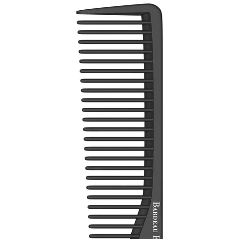 Professional 7 Inch Black Carbon Fiber Anti Static Comb for All Hair Types, Fine and Wide Tooth