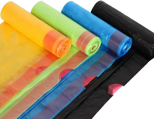 5 Gallon Drawstring Trash Bags, Colorful Small Waste Basket Bags, 4 Rolls / 60PCS for Home, Kitchen, Office