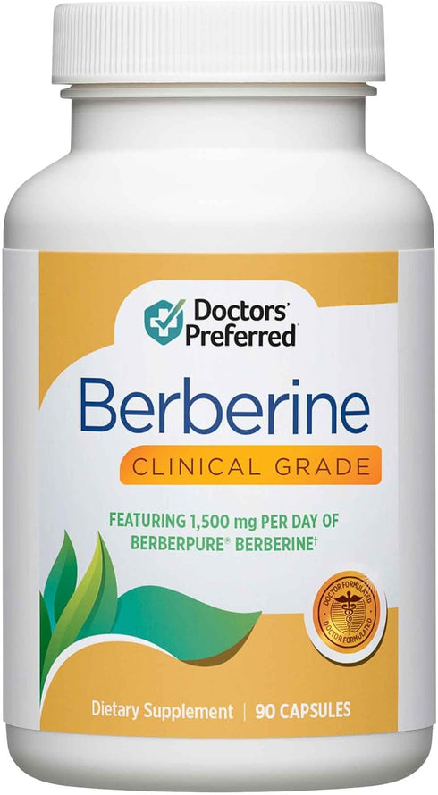 DOCTORS' PREFERRED Berberine Clinical Grade Supplement, 1500 mg per Daily Serving, 30-Day Supply