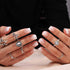Press on Nails White Ombre Fake Nails, Short Square Glossy Acrylic Full Cover, 24Pcs