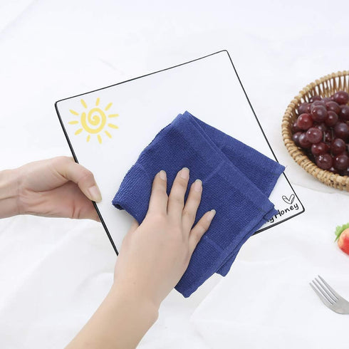 Glynniss Blue Dish Cloths - Highly Absorbent Navy Dish Rags, 100% Cotton Dish Cloths for Washing Dishes, Cleaning