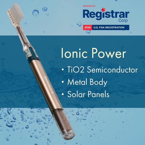 Soladey3 TiO2 4 Ionic Toothbrush, Solar Panels and Semiconductor, Row Ultra Fine Orange, You can Brush Without