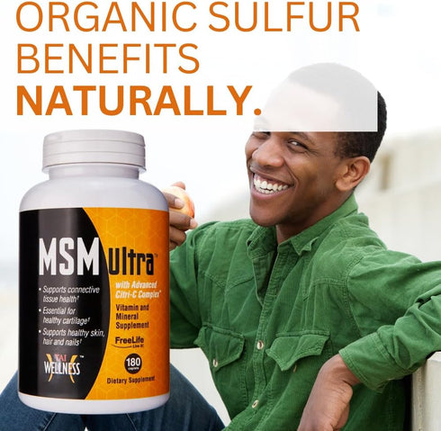 Youngevity Freelife MSM Ultra | 3,000 mg MSM + Proprietary Citri-C Complex Blend + Vitamin C | 180 Count