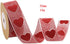 2 Rolls of 5M Valentine's Day Ribbons, Printed Heart Grosgrain Ribbon for Wedding Wrapping and DIY Supplies