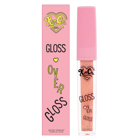 Kimchi Chic Gloss Over Gloss - Shimmery Micro-Sparkle Lip Gloss in Peach Pink, Fragrance-Free Lip Balm