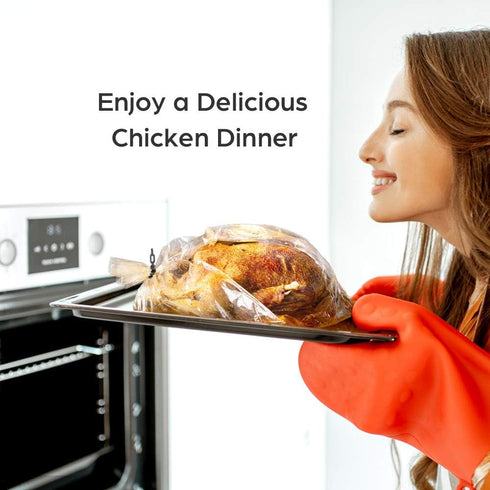 Large Oven Cooking Bags, Turkey Roasting Baking Bag for Meats, 21.6 x 23.6 Inch, 10 Bags Total (Pack of 1)