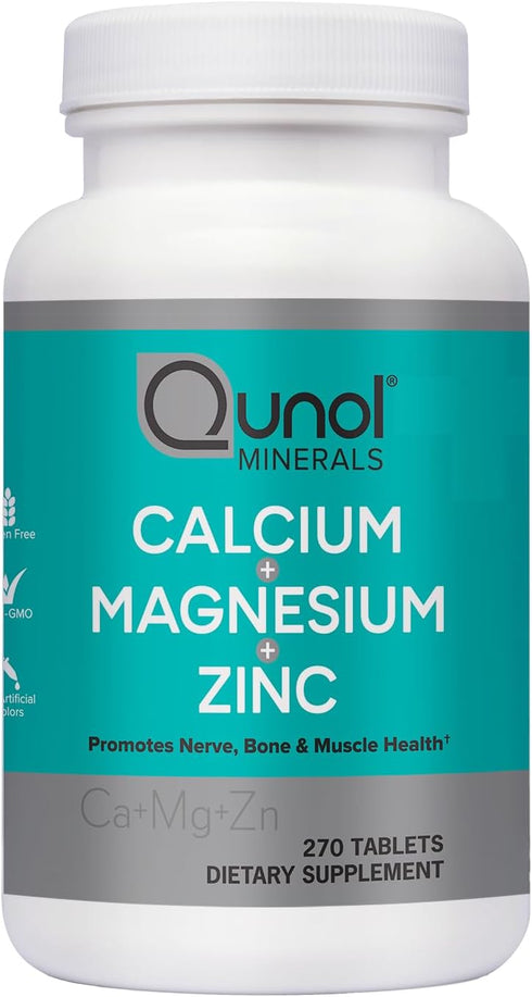 Qunol Calcium 3 in 1 Tablets, 270 Count with Calcium, Magnesium & Zinc for Immune Support and Bone Health