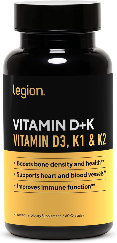 LEGION Vitamin D+K - Natural & Effective Formulation for Immunity Boost, Bone Density, and Heart Support