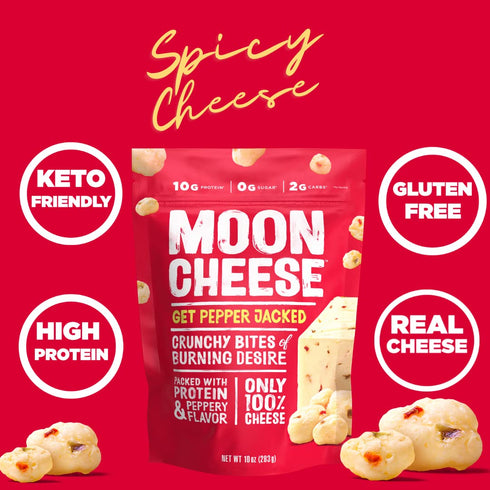 Moon Cheese Bites, Get Pepper Jacked, 2-Ounce 3-Pack, 100% Real Cheese Snack