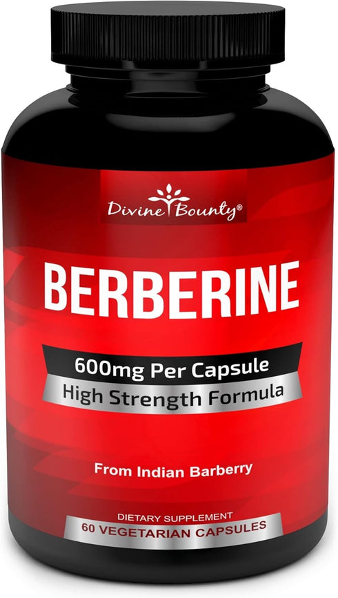 Divine Bounty Pure Berberine Complex - 600mg Per Capsule, 60 Vegetarian Capsules