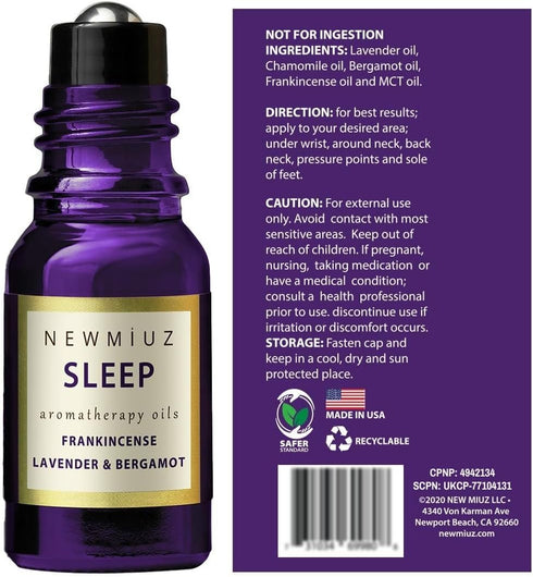 Sleep Well Roll On Essential Oil Anti Stress Calming Aromatherapy Stick Blend Lavender Bergamot Frankincense Destress