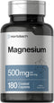 Horbaach Magnesium 500mg, 180 Caplets, Vegetarian, Non-GMO, Gluten Free Supplement
