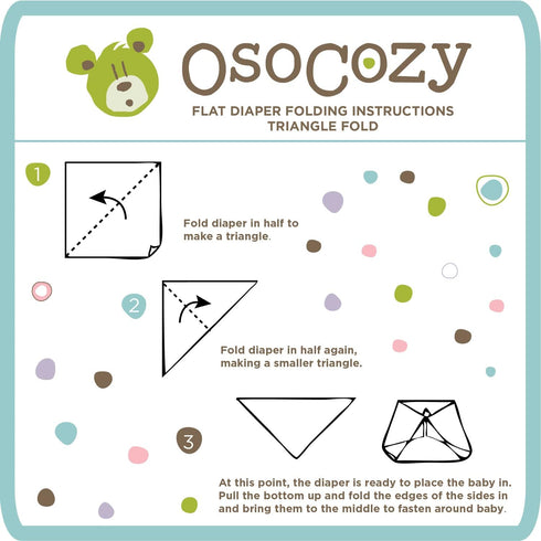 OsoCozy (1 Dozen) 27.5 30.5 Inches, 100% Bleached Birdseye Flat Cloth Diapers - x One-Layer Flat Cloth Baby Nappies