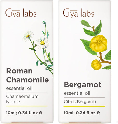 Roman Chamomile Essential Oil for Diffuser & Bergamot Oil for Diffuser Set