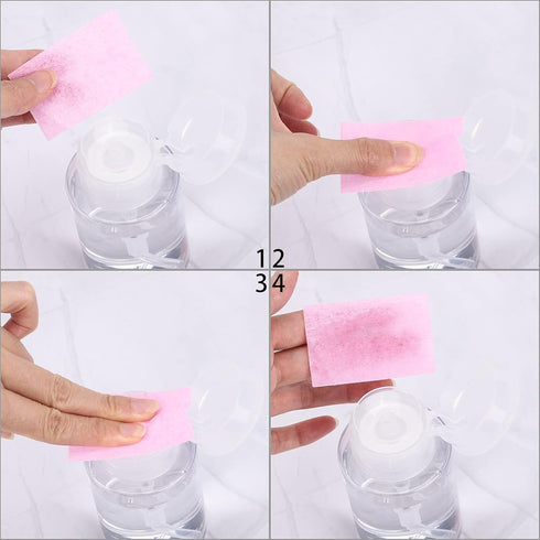 Pack of 3 Nail Polish Remover Pump Empty Dispenser Bottle for Alcohol, Acetone, 150ml, Clear Top Cap