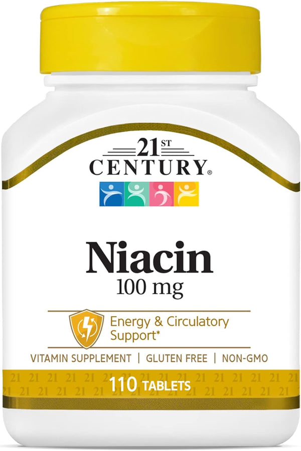 21st Century Niacin Tablets, 100 mg, 110 Count for Health