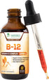 Vitamin B12 Complex Drops 1200 mcg - Fast Absorption Liquid for Energy, Nerves, Immune Health - 2 Fl Oz