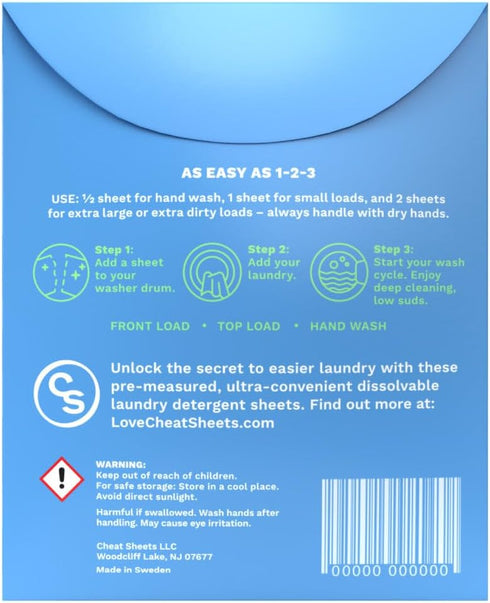 Laundry Detergent Sheets, Swim Travel Packs, Sea Spray, 10 Sheets (10 Loads), Eco-Friendly, Liquidless
