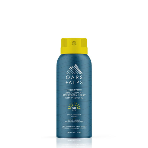 Oars + Alps Hydrating SPF 50 Sunscreen Spray, Infused with Vitamin C, Water and Sweat Resistant, TSA Friendly, 1.87 Oz