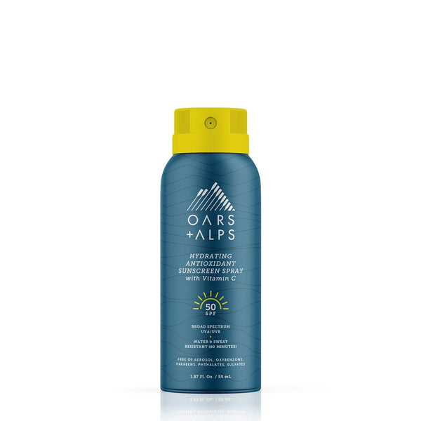 Oars + Alps Hydrating SPF 50 Sunscreen Spray, Infused with Vitamin C, Water and Sweat Resistant, TSA Friendly, 1.87 Oz