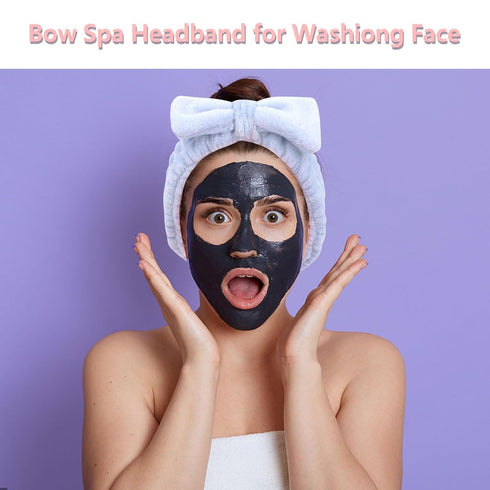 Ondder 8 Pcs Terry Cloth Spa Headband Set | Cute Makeup Headbands for Women | Face Wash and Skincare