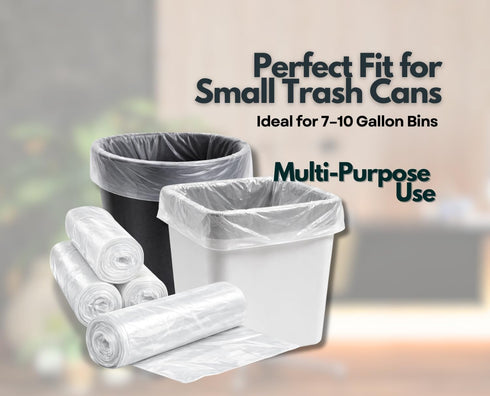 TERFIZ 7-10 300 Commercial Gallon Trash Bags | Bags | Multipurpose for Office Bathrooms Business Home and Industrial
