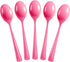 Heavy Duty Disposable Cerise Plastic Spoons, 50 Pcs - Cerise Disposable Cutlery