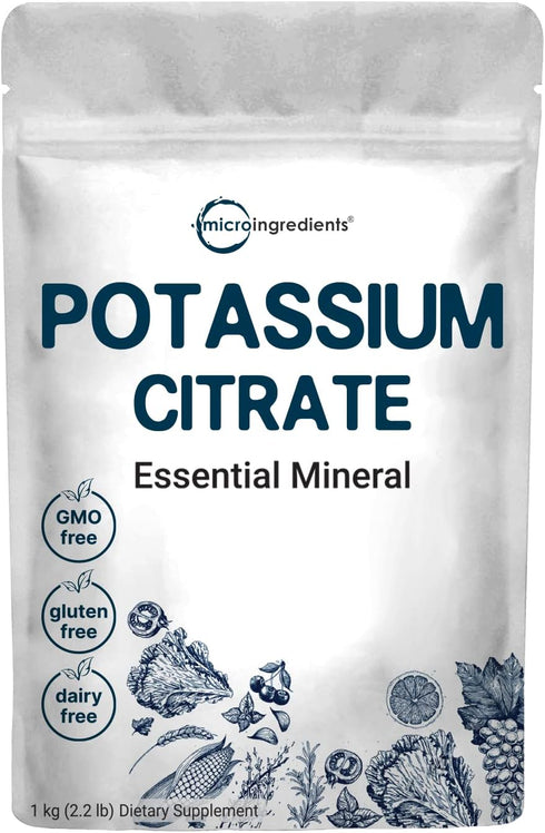 Potassium Citrate Powder, US Origin, 1 KG (35 Ounce) | Essential Electrolyte Supplement for Heart, Joint, Immune Health