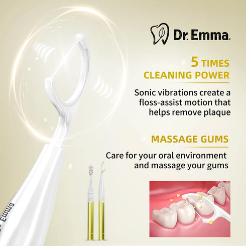 Electric Vibration Flosser - Power Flosser for Adults, Reusable Teeth Cleaner with Toothbrush, Water Flosser