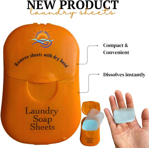 Travel Laundry Detergent Sheets, Portable and Efficient, 50-count, Great for Camping, Dorms, and Travel