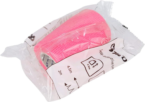 Self Adherent Cohesive Bandage, 3" x 5 Yards, Hot Pink - 6 Rolls for First Aid & Athletic Wrap