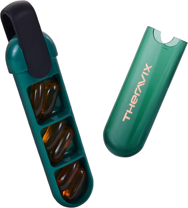 THERAVIX Pill Organizer 3X a Day, Daily Pill Case for Purse with Portable