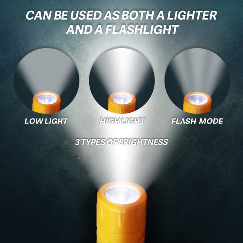 Outdoor Waterproof Lighter, Double Arc Plasma Lighter with LED Flashlight, USB Rechargeable, Windproof Flameless
