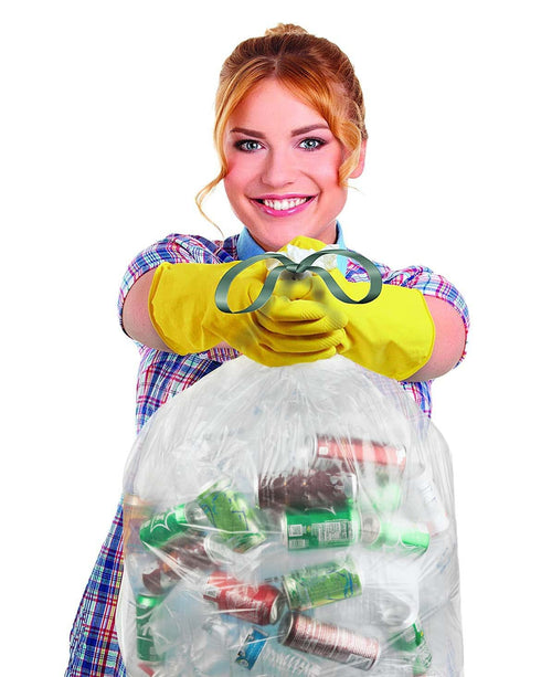 Ultrasac 13 Gallon Clear Drawstring Trash Bags, 0.69 MIL, 24" x 27", Pack of 60 for Home, Kitchen, Bathroom