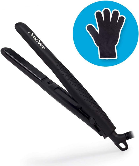 Mini Flat Iron, 0.7 Inch Mini Hair Straightener for Short Hair, Curls Bangs, Dual Voltage Travel Hair Straightener