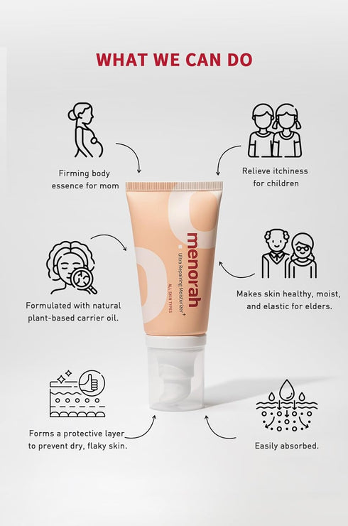 menorah skincare Ultra Repairing Moisturizer+ for Face & Body - Intense Moisturizing Cream for Scars and Dry Skin
