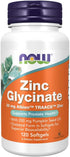Now Supplements, Zinc Glycinate with 250 mg Pumpkin Seed Oil, 120 Softgels