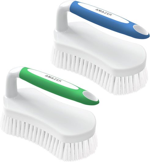Amazer Scrub Brush for Cleaning, Comfort Grip Shower Scrubber, Heavy Duty Cleaner Brush for Tub Sink Carpet Floor -