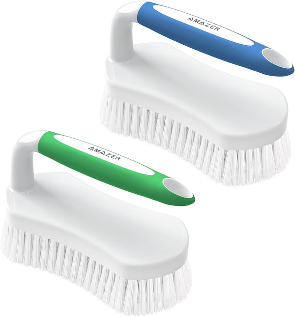 Amazer Scrub Brush for Cleaning, Comfort Grip Shower Scrubber, Heavy Duty Cleaner Brush for Tub Sink Carpet Floor -