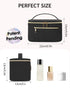 Wandering Nature Makeup Bag, Travel Cosmetic Organizer for Women in Quilted Fabric, Black (Patent Pending)