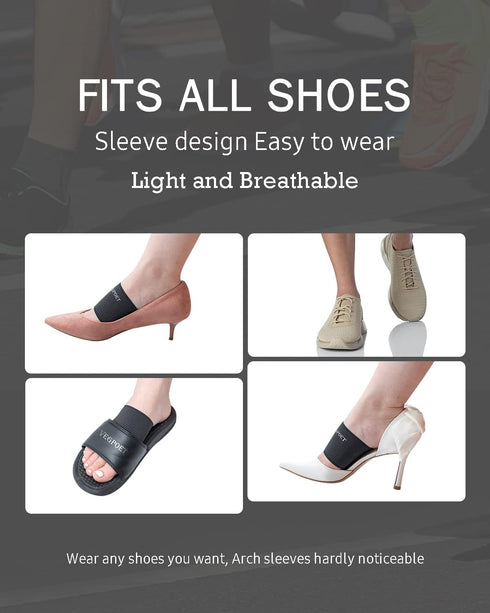 Copper Arch Support, Plantar Fasciitis Relief Bands/Sleeves with Gel Pads, Flat Feet Pain Relief, Men Women (1 Pair