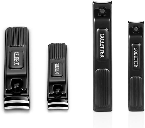 Nail Clippers Manicure Set - Sharp Stainless Steel Toenail and Fingernail Clippers with Metal Case
