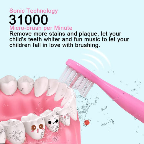 OJV 8620 Musical Electric Toothbrush for Kids, 3 Modes, 2 Min Timer, Rechargeable Sonic Music Toothbrush