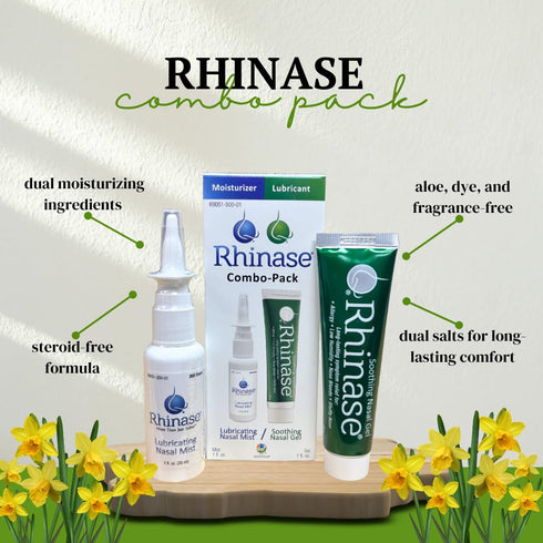 Rhinase Pack (1 oz) (1 oz) Nasal Care Combo - Nasal Gel & Saline Spray for Dryness, Allergy Relief & Nosebleed