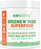 GOBIOTIX Super Greens and Reds Powder, Probiotic Supplement with Digestive Enzymes, Organic Whole Foods (Mango)