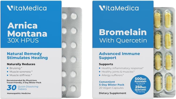 VitaMedica Arnica and Bromelain Blister Packs Bundle | for Post Surgery and
