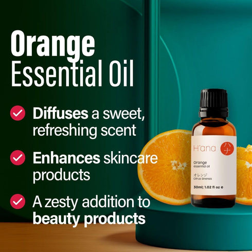 H’ana Sweet Orange Essential Oil 1 fl oz - 100% Natural for Diffuser, Skin Use, Aromatherapy, Sweet Orange Oil
