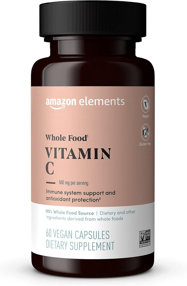 Amazon Elements Whole Food Vitamin C - 60 Capsules