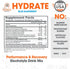 Genius Hydrate Powder Drink Mix - Blue Raspberry, 50 Servings, Natural Electrolyte Hydration Booster, Sugar Free